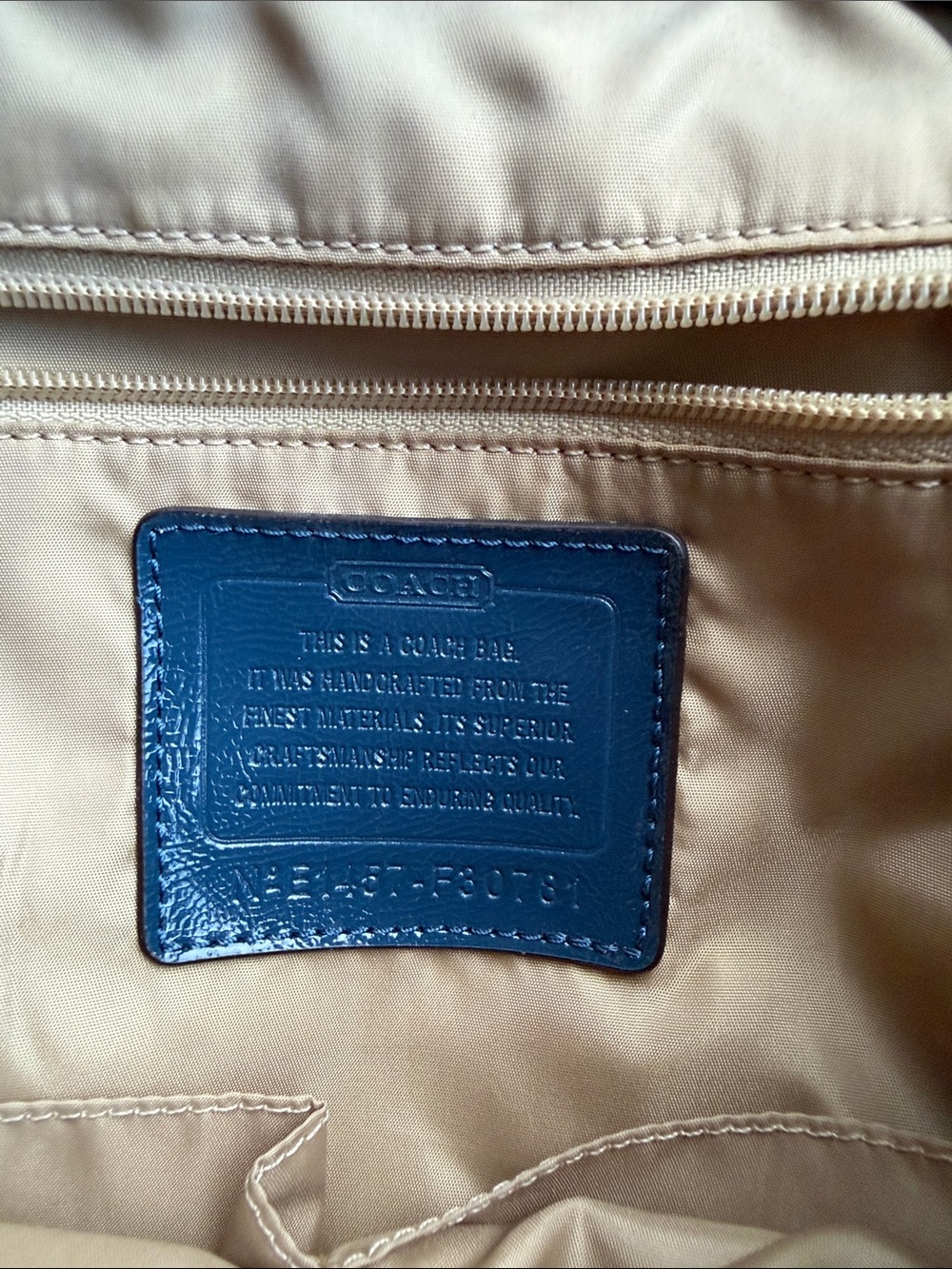 Coach Royal Blue Signature Drawstring Backpack - Picture 7 of 7